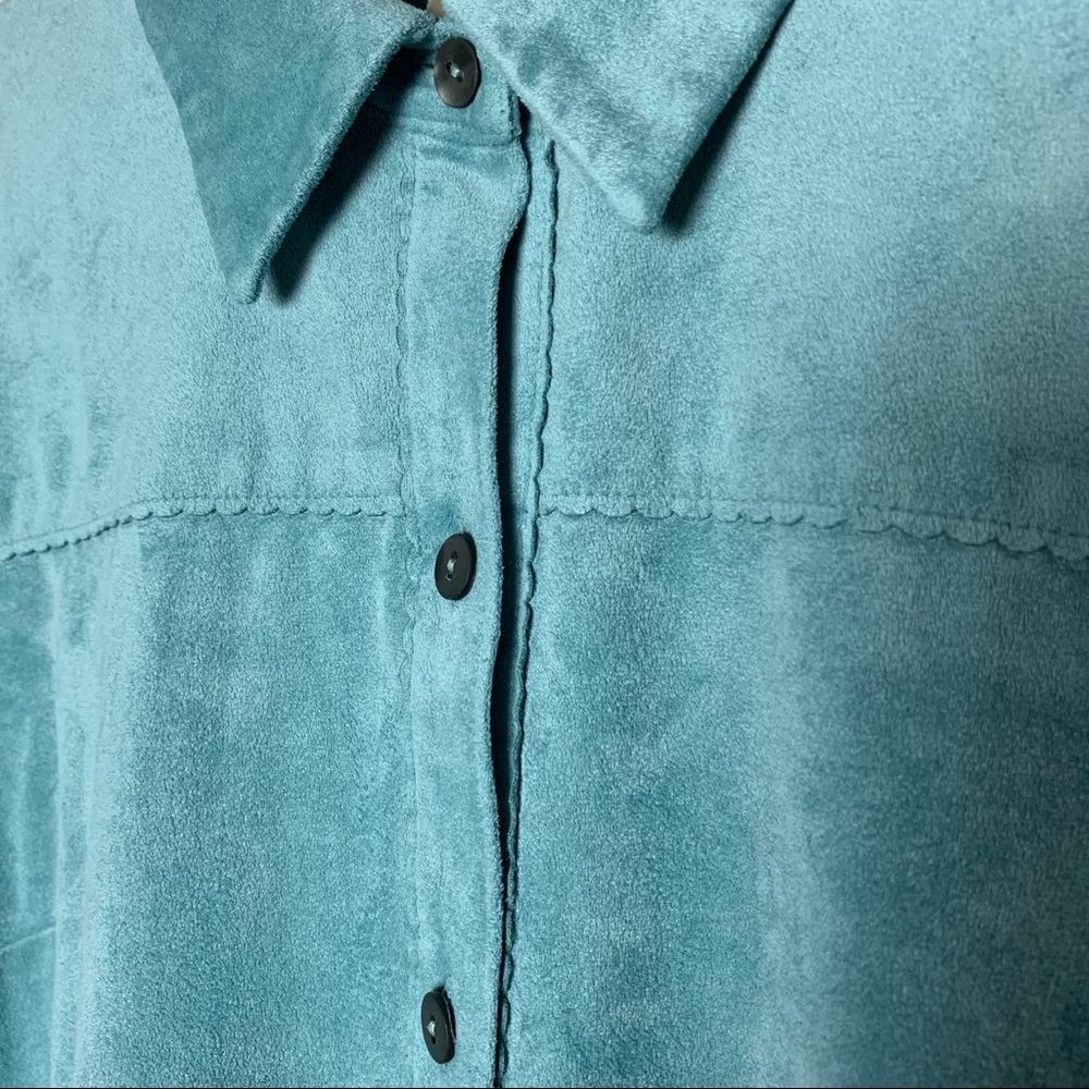 π Turquoise Faux Suede Top - Picture 3 of 12